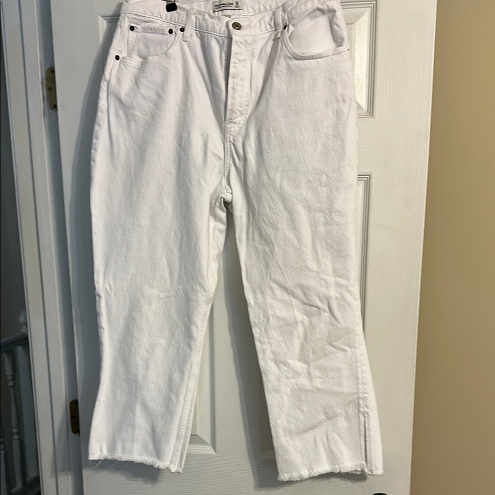 Abercrombie & Fitch White Straight Leg Jeans